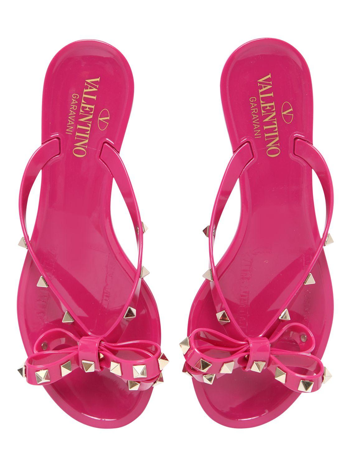 Lyst Valentino Rockstuds Flip Flop With Bow in Pink